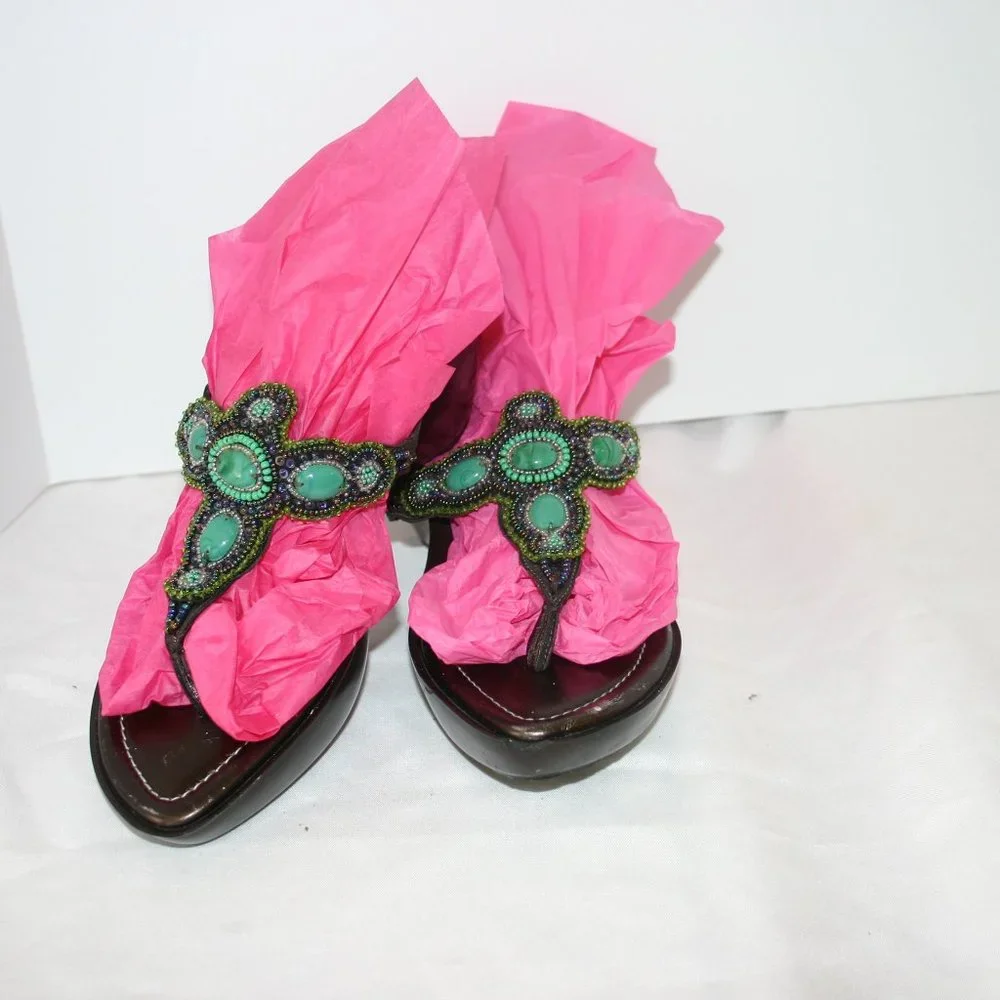 Donald Pliner Wedge Heel Sandal 'Cece" Size 8.5 J-894. New Condition. No box. - Picture 4 of 10